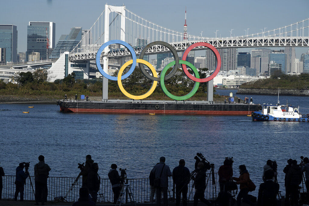 APTOPIX Japan Olympics Tokyo Rings Return